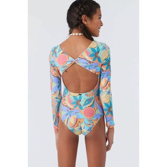 O'Neill Girl's Long Sleeve Paddlesuit One Piece Sizes 5 Swimsuit Surf Suit NEW - Picture 6 of 7